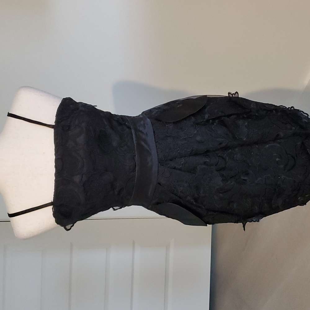Lucy & Co black lace mini dress with smocked back size S new with tags
